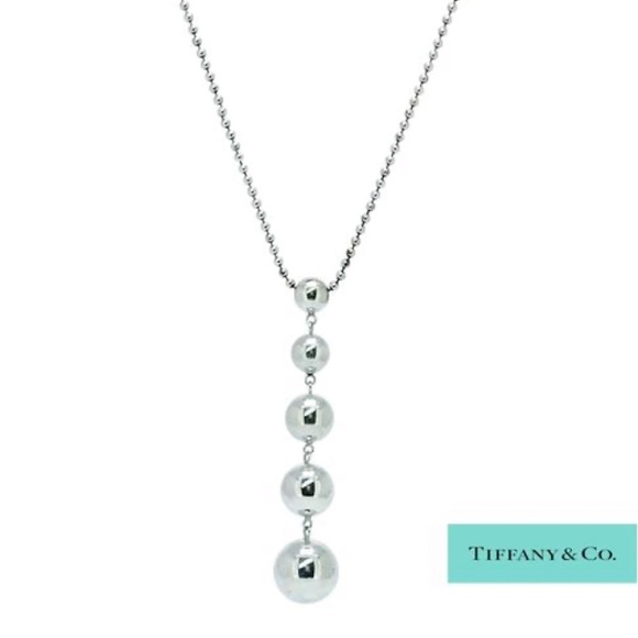 🎄Tiffany & Co Drop Ball Bead Graduated Necklace - Picture 2 of 7